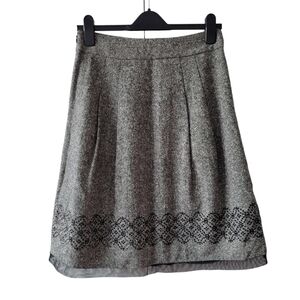 Loft Gray Sequin Wool Blend Skirt